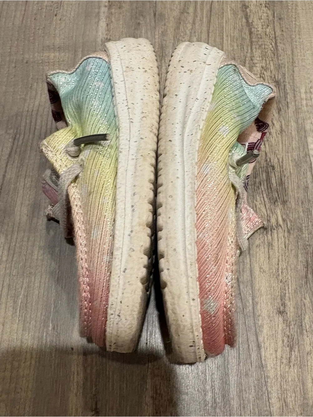Hey Dude Wendy Toddler Sparkle Star Rainbow Tie Dye Shoes Size K5